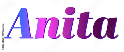 Anita - pink and blue color - female name - ideal for websites, emails, presentations, greetings, banners, cards, books, t-shirt, sweatshirt, prints

