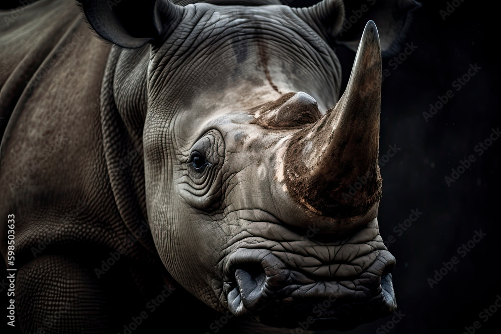 Endangered Species. Rhino portrait Endangered Species. Rhino portrait