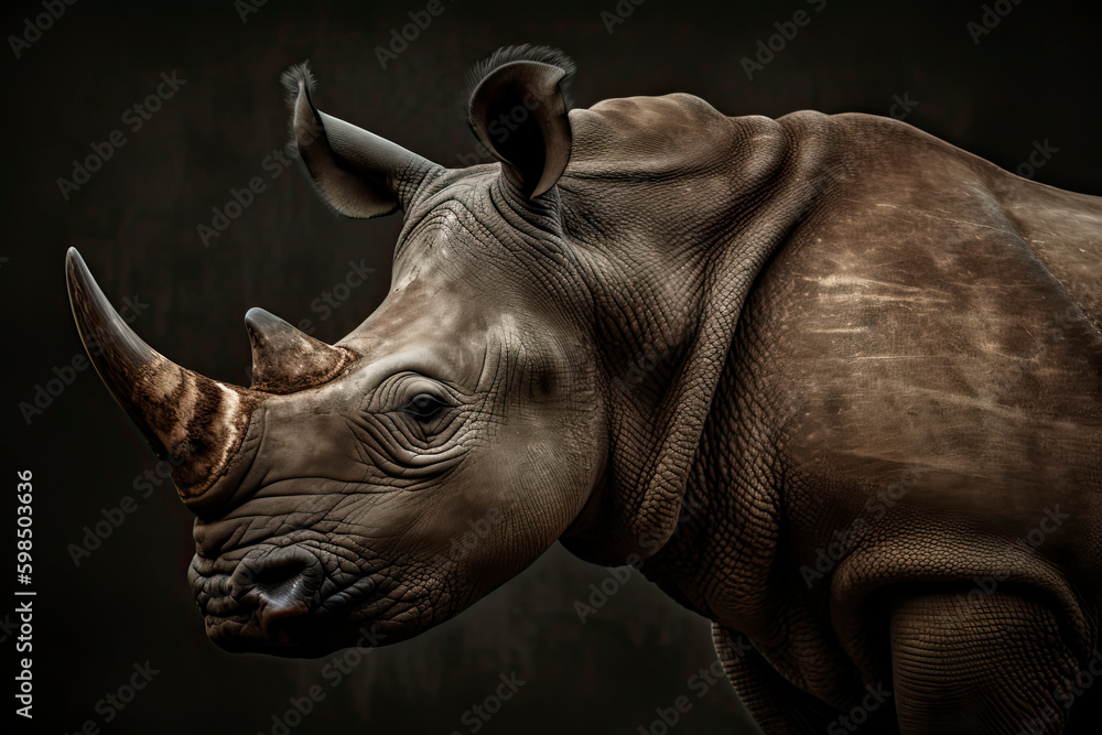 Endangered Species. Rhino portrait Endangered Species. Rhino portrait