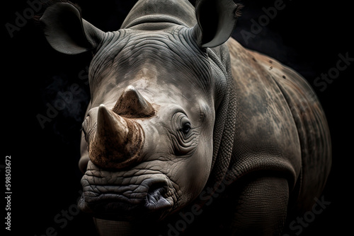 Endangered Species. Rhino portrait