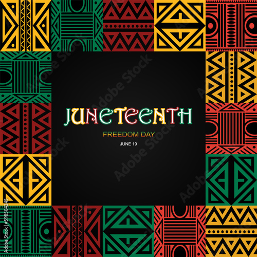 Happy Juneteenth june 19 freedom day background Vector illustration