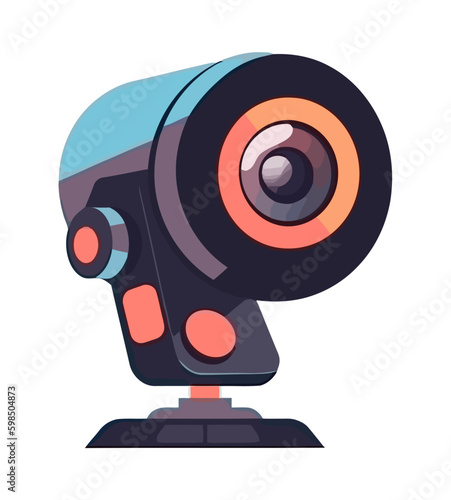 Watching surveillance camera icon on modern backdrop Generative AI