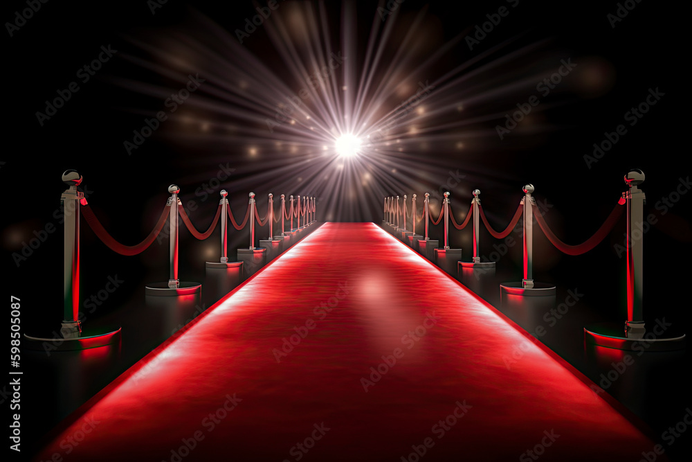 Red carpet with spotlights , Award ceremony , VIP event Red carpet with spotlights , Award ceremony , VIP event