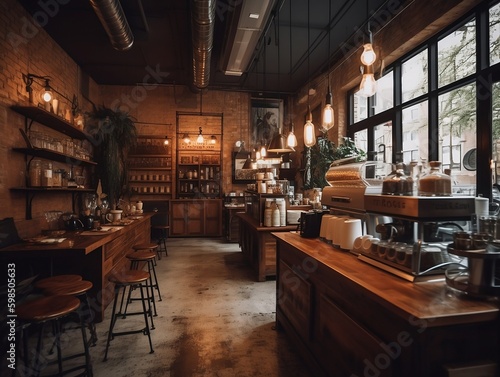 Generative Ai  Interior of Coffee Shop
