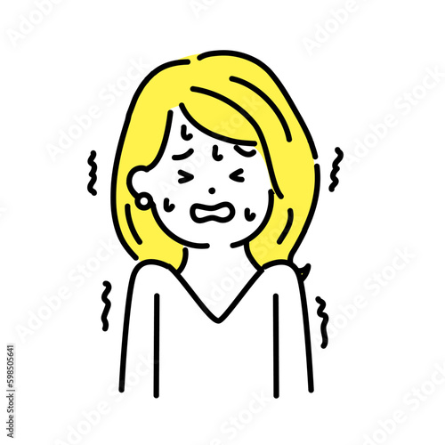 かわいい人物のイラストシリーズ。女性のオフィスワーカー。怖い。　