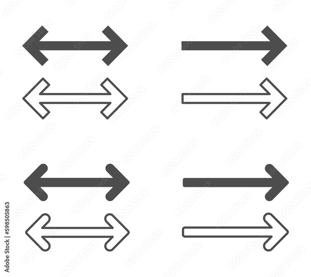 Double arrow vector flat graphic icons set Double arrow vector flat graphic icons set