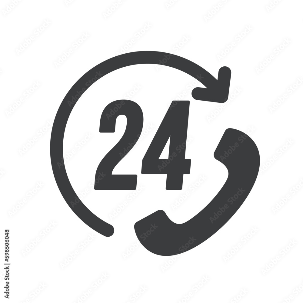 24 Hour Support Isolated Vector Icon 24 Hour Support Isolated Vector Icon