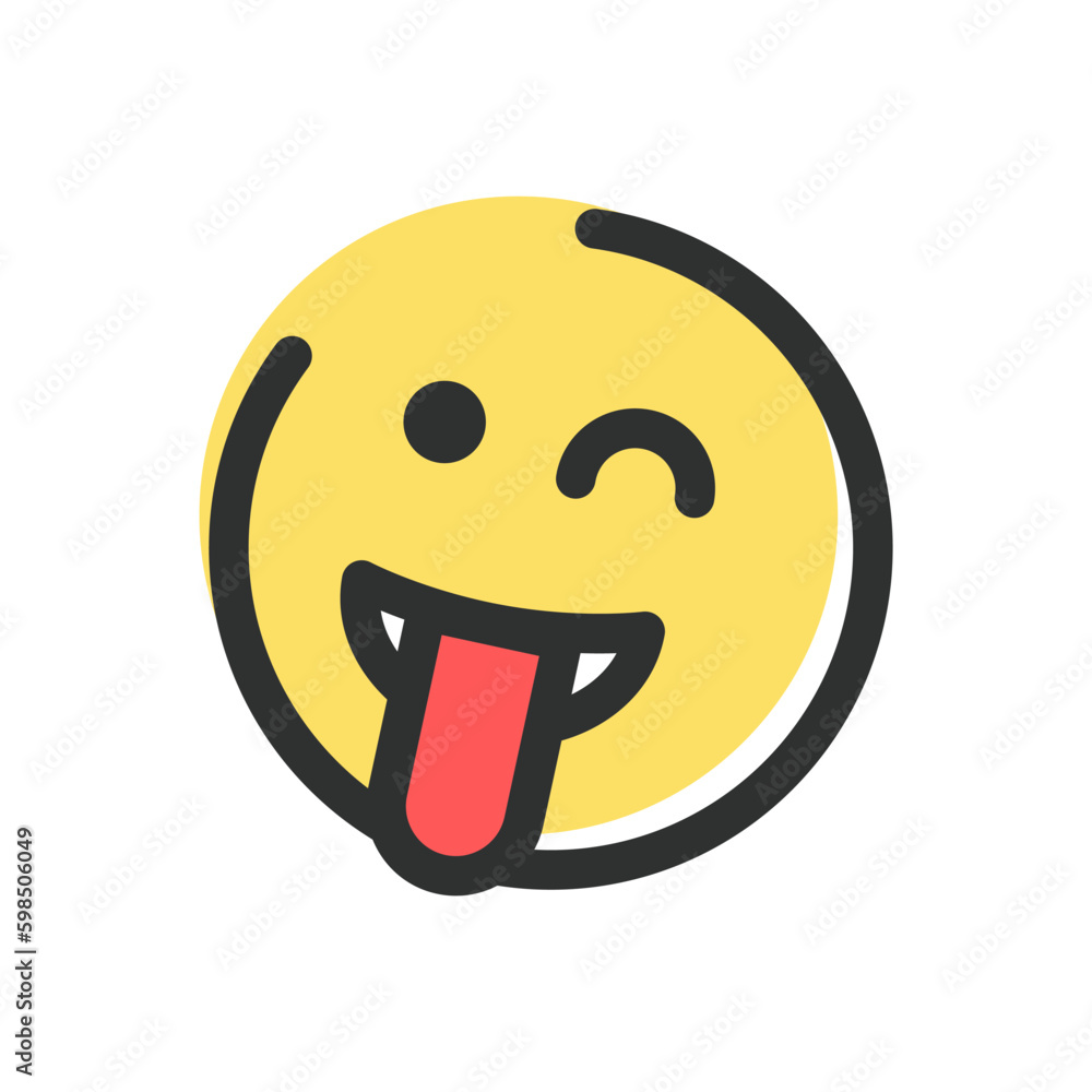 Obraz premium Winking Emoji with Tongue Isolated Vector Icon