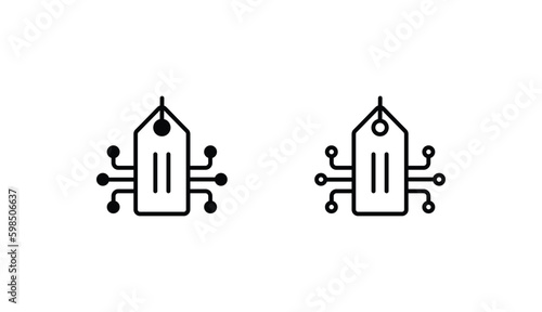 Digital Tag icon design with white background stock illustration