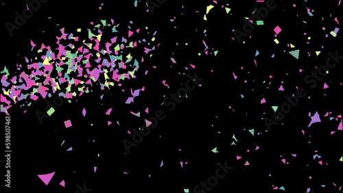 Multicolored Confetti Explosion Animation. Celebration Concept. 4K