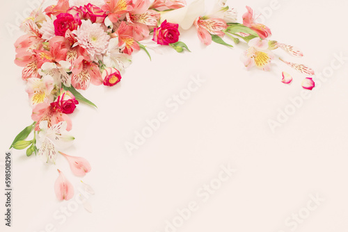 alstroemeria flowers on white background