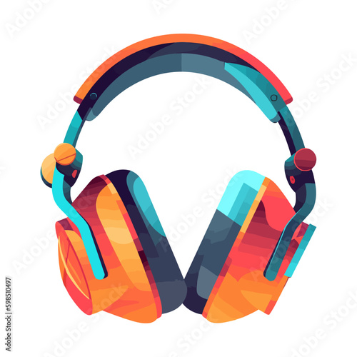 Modern headphones symbolize listening to music joyfully Generative AI