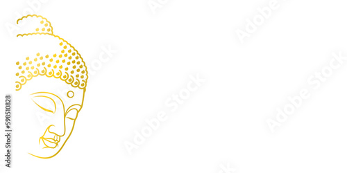 vector head buddha illustration for Vesak day or Buddha Purnima