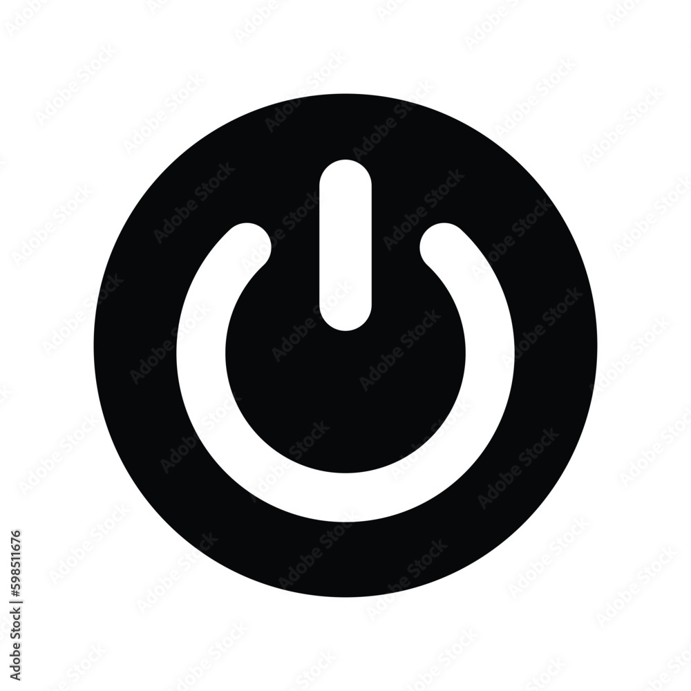 shutdown icon power on off icon black round background shutdown icon power on off icon black round background