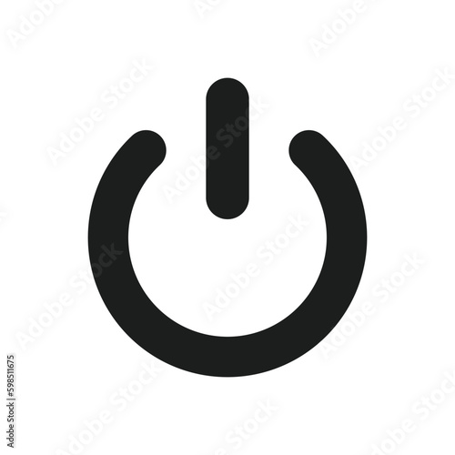 shutdown icon power on off icon black outline