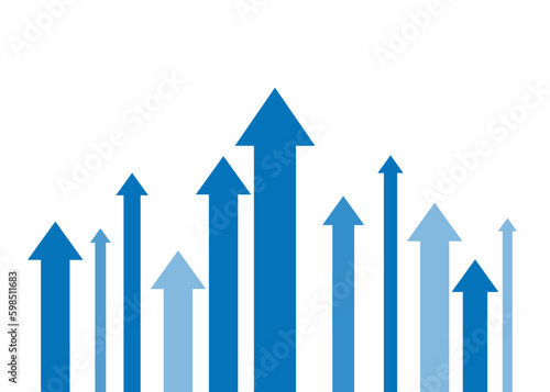 blue arrow that pierces through others little blue arrows