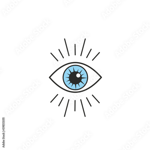 third eye spiritual symbol blue lens