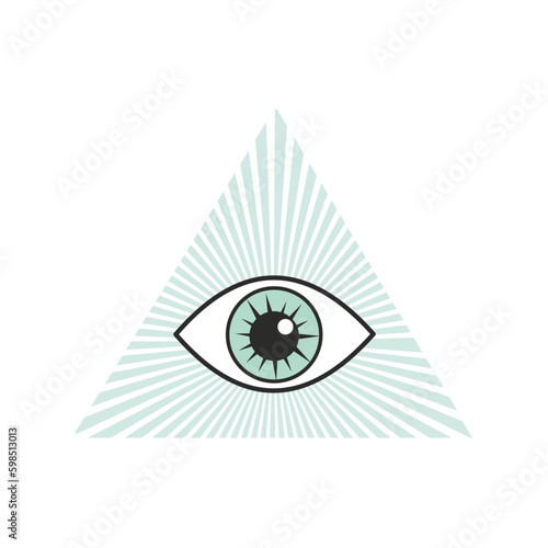 third eye spiritual symbol green triangle stripes