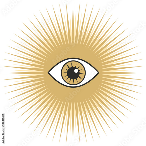 Obraz na płótnie third eye spiritual symbol gold star w salonie