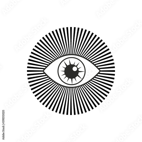 third eye spiritual symbol circle stripes black