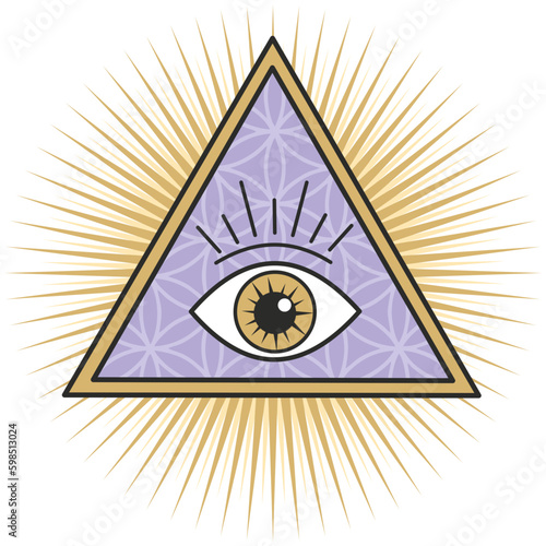 third eye spiritual symbol flower of life purple