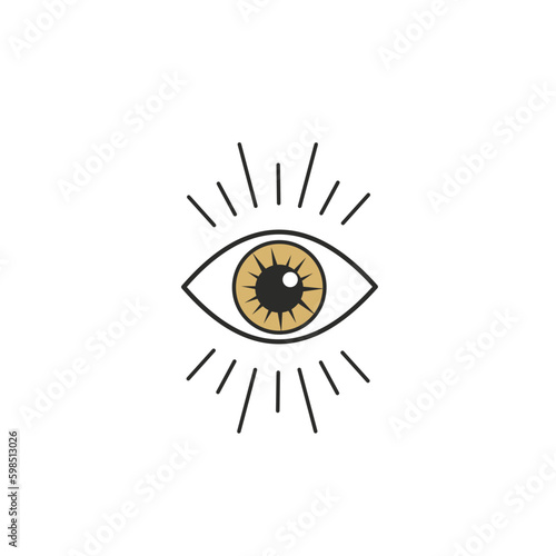third eye spiritual symbol gold