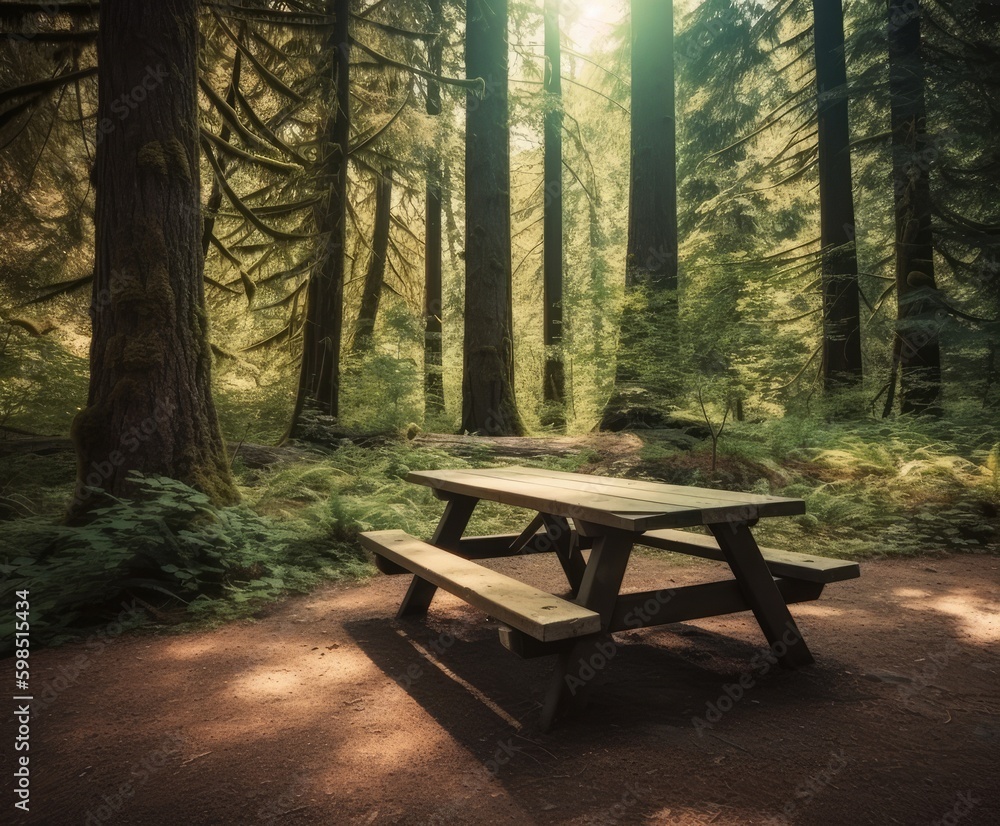 Travel and camping at natural park. Family outdoor activity and journey lifestyle on holiday. Good morning and fresh start of the day created with Generative AI technology Travel and camping at natural park. Family outdoor activity and journey lifestyle on holiday. Good morning and fresh start of the day created with Generative AI technology