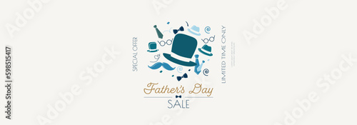 Father's Day sale banner. Modern minimal design.