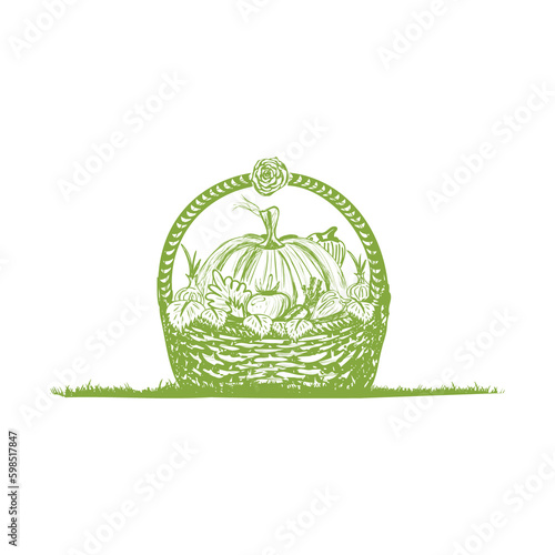 Basket with vegetables