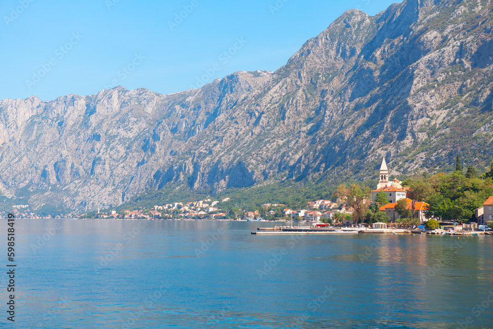Perast coastal town at Kotor Bay in Montenegro 