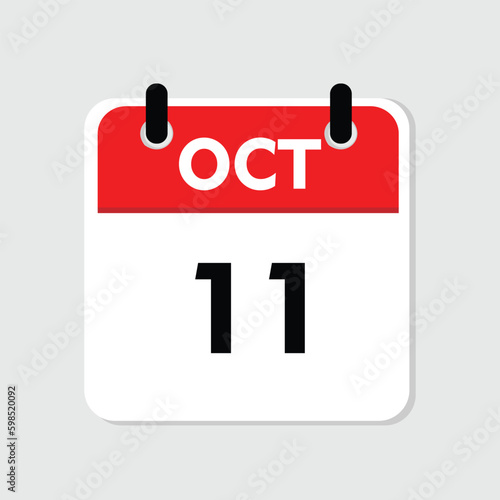 11 october icon with white background