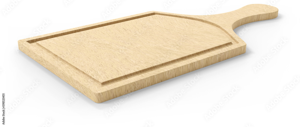 Fototapeta premium 3D Render Wooden Cutting Board CutOut