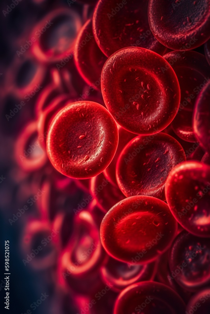 A Closer Look at Life: High-Resolution Image of Red Blood Cells for Medical and Scientific Purposes, generative Ai