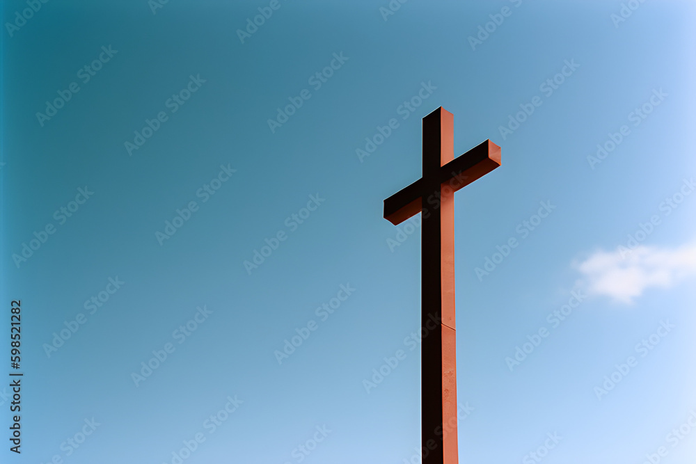 Christian Cross on the Sky, generative ai