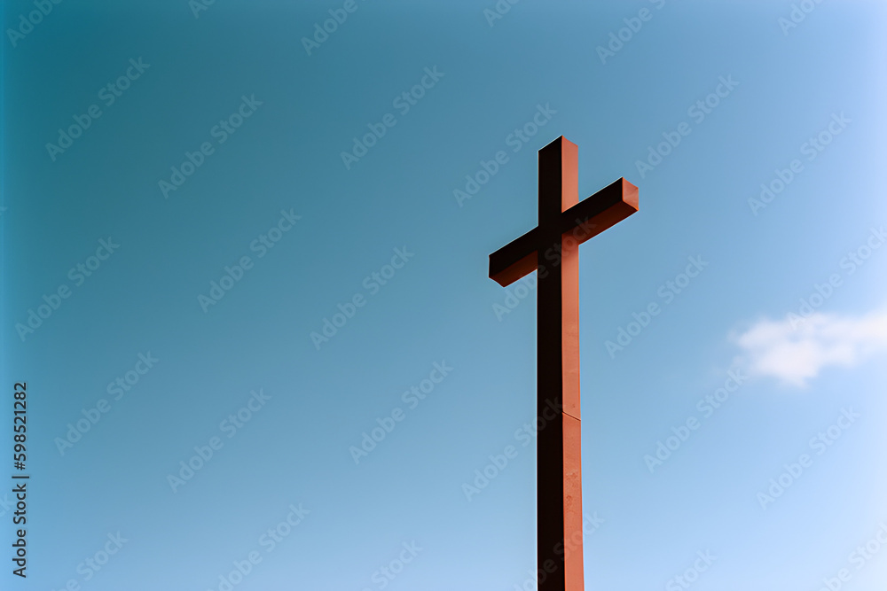 Christian Cross on the Sky, generative ai Christian Cross on the Sky, generative ai
