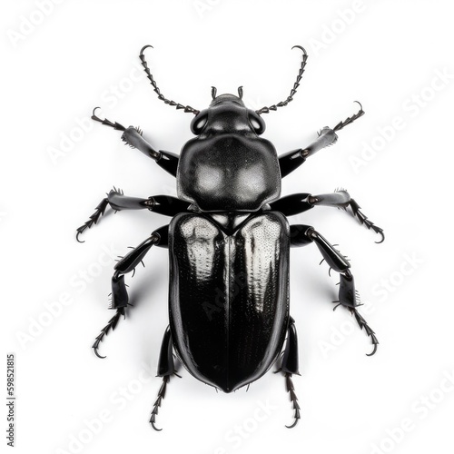 Stag Beetle Strength Display on White - AI generated © dasom