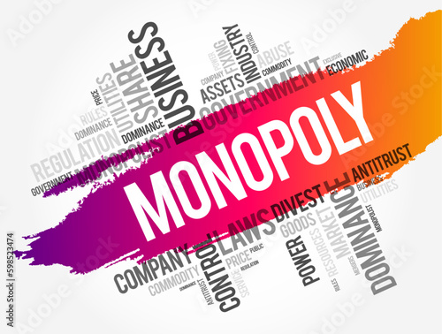 Monopoly word cloud collage, business concept background