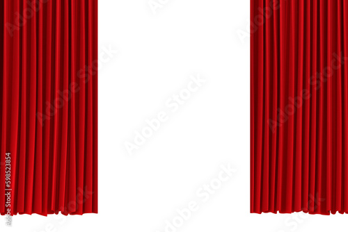Open red 3D curtains inspired by cinema and stage