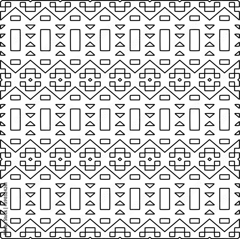 
Repeating patterns of lines.  Black and white pattern for web page, textures, card, poster, fabric, textile.