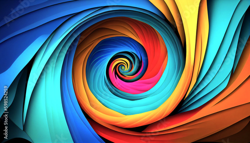 Generative AI, Colorful Whirlwind: A Spirited and Vibrant Wallpaper Design © icehawk33