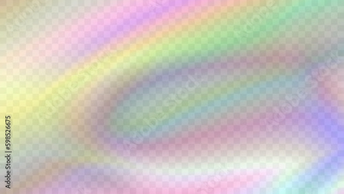 Modern blurred gradient background in trendy retro 90s, 00s style. Y2K aesthetic. Rainbow light prism effect. Hologram reflection. Poster template for social media, digital marketing, sales promotion.