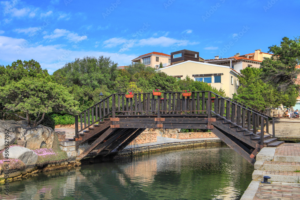 The wooden pedestrian bridge in Porto Rotondo - Sardinia
