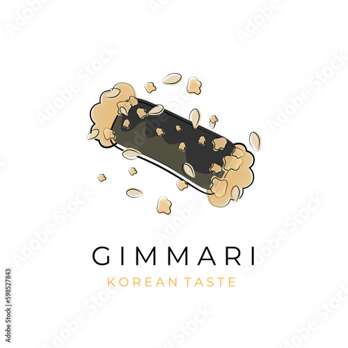 Korean Snack Gimmari Kimmari Illustration Logo