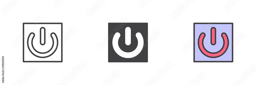 Power button different style icon set Power button different style icon set