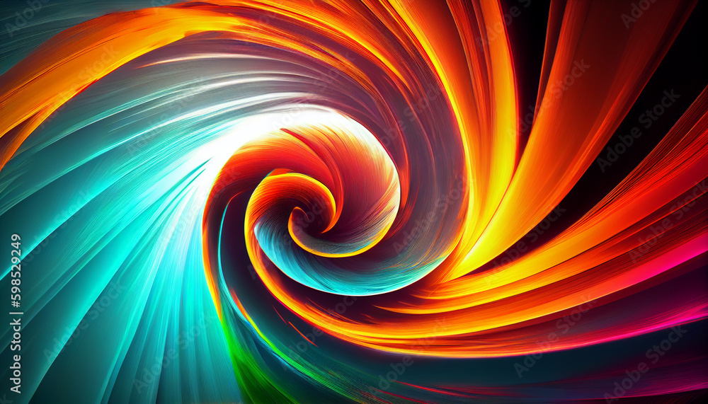 Generative AI, Luminous Vortex: A Whirlwind of Color in an Abstract Wallpaper
