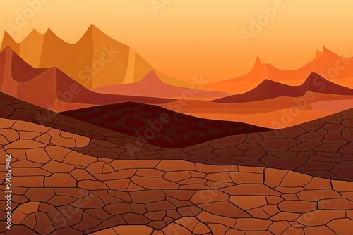 Cracked dried earth soil. Ground texture. Drought or dry land. Generative AI