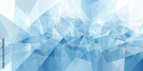 Abstract Blue Triangle Geometrical Background. Generative AI