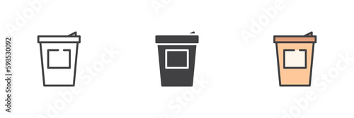 Take-out coffee cup different style icon set