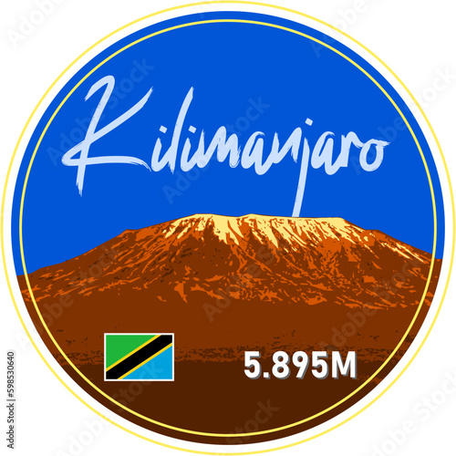 emblem of kilimanjaro mountain - tanzania