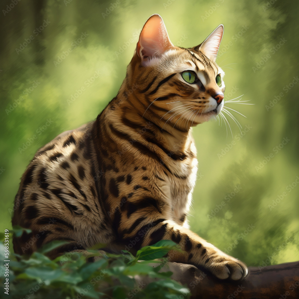 Fototapeta premium bengal cat portrait